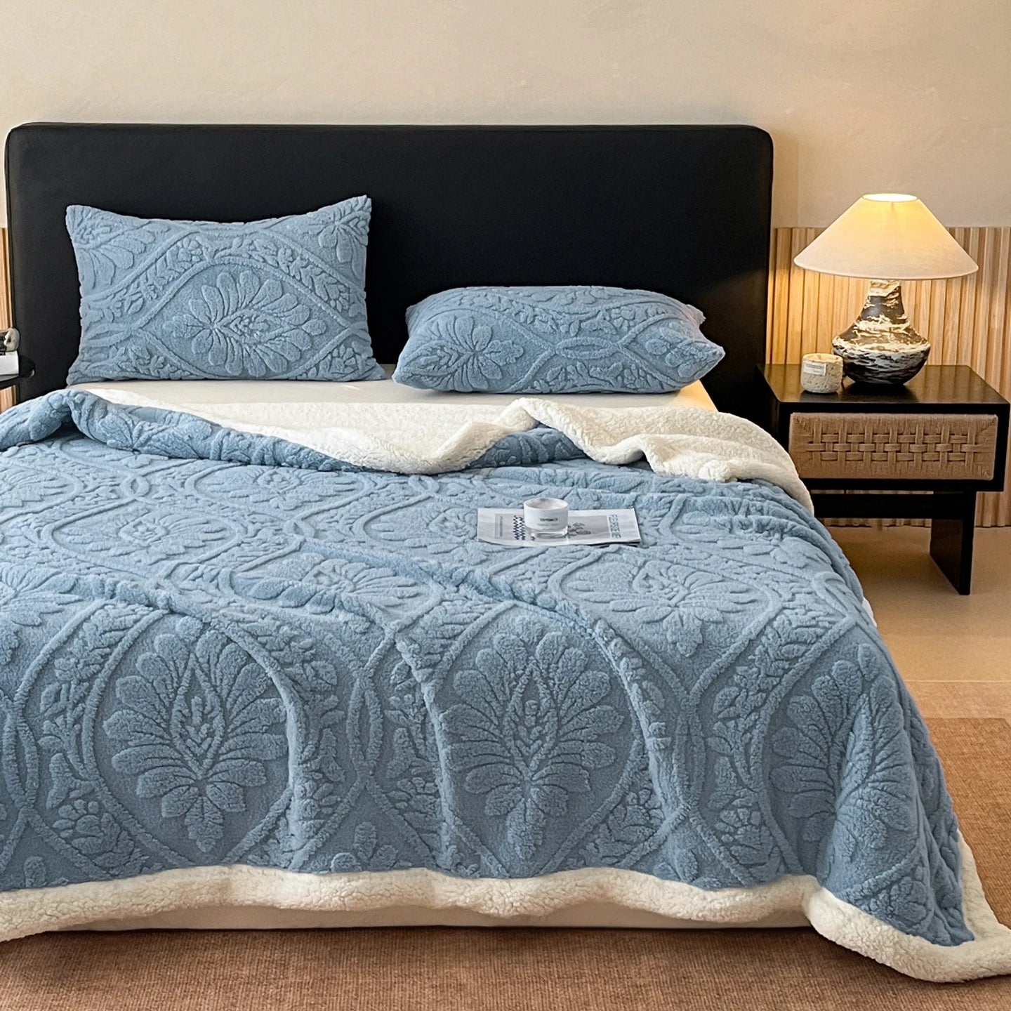 Plush Lamb Fleece Blanket — Four Seasons, Multi-Use, Washable