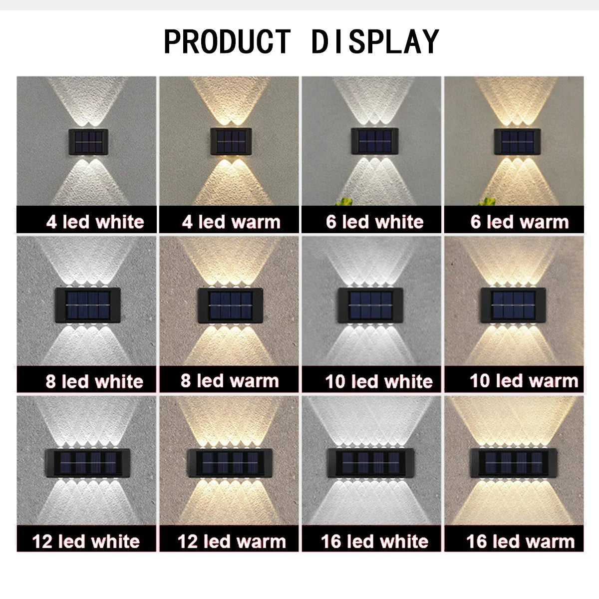 Solar Powered Light UP and Down Illuminate Home Garden Yard Decoration Outside Sunlights Waterproof