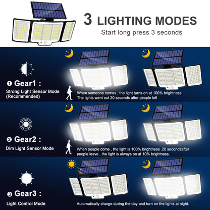 234/348 LED Solar Lights 3 Working Modes Super Bright Motion Sensor Outdoor IP65 Waterproof