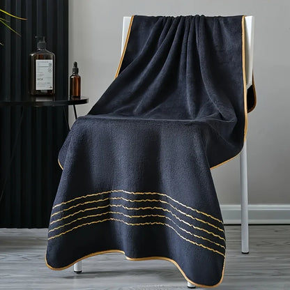 Premium White & Gray Towel Set with Gold Accents
