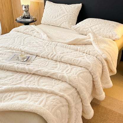 Plush Lamb Fleece Blanket — Four Seasons, Multi-Use, Washable
