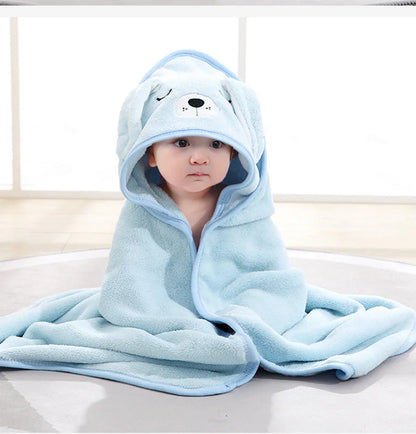 Soft Cartoon Animal Baby Hooded Bath Towel