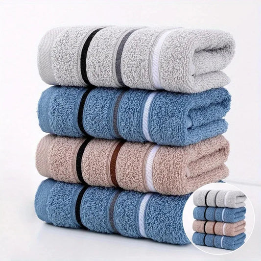 Plush Cotton Towel Set — Assorted Colors, Ideal for Home & Camping
