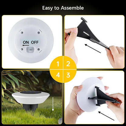 Solar Ground Lights Waterproof for Garden Pathway Yard Deck Camping Decor