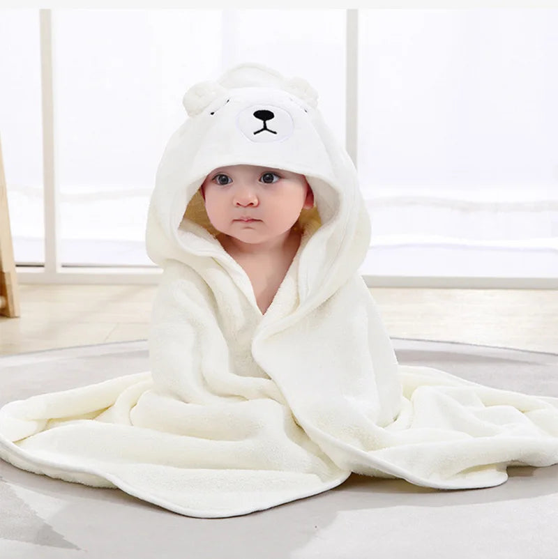Soft Cartoon Animal Baby Hooded Bath Towel