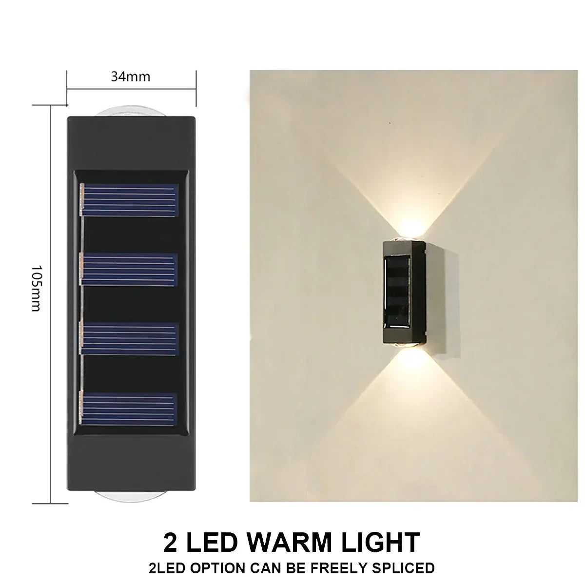 Solar Powered Light UP and Down Illuminate Home Garden Yard Decoration Outside Sunlights Waterproof