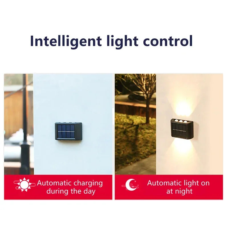 Solar Powered Light UP and Down Illuminate Home Garden Yard Decoration Outside Sunlights Waterproof