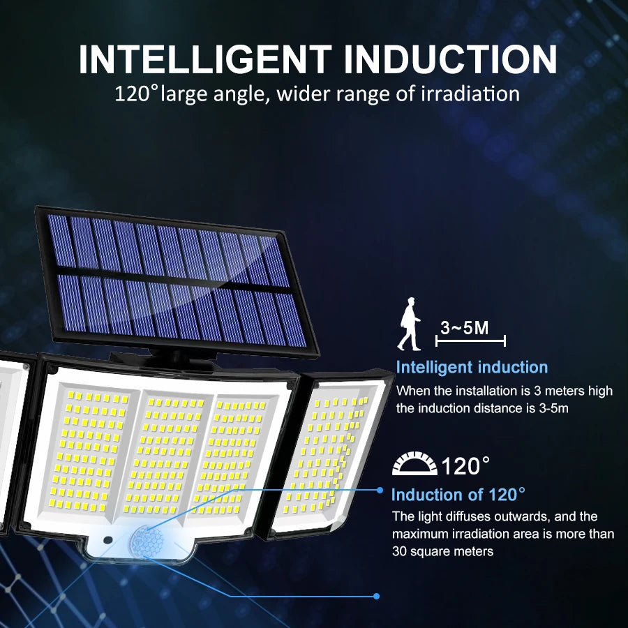 234/348 LED Solar Lights 3 Working Modes Super Bright Motion Sensor Outdoor IP65 Waterproof