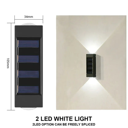 Solar Powered Light UP and Down Illuminate Home Garden Yard Decoration Outside Sunlights Waterproof