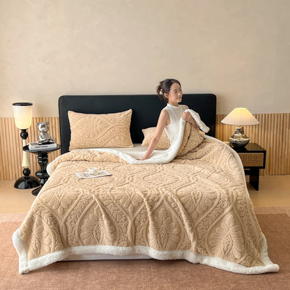 Plush Lamb Fleece Blanket — Four Seasons, Multi-Use, Washable