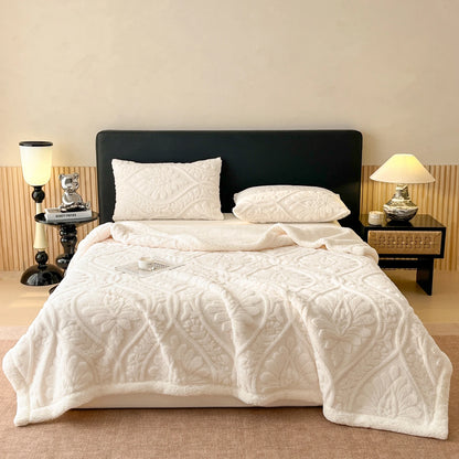 Plush Lamb Fleece Blanket — Four Seasons, Multi-Use, Washable