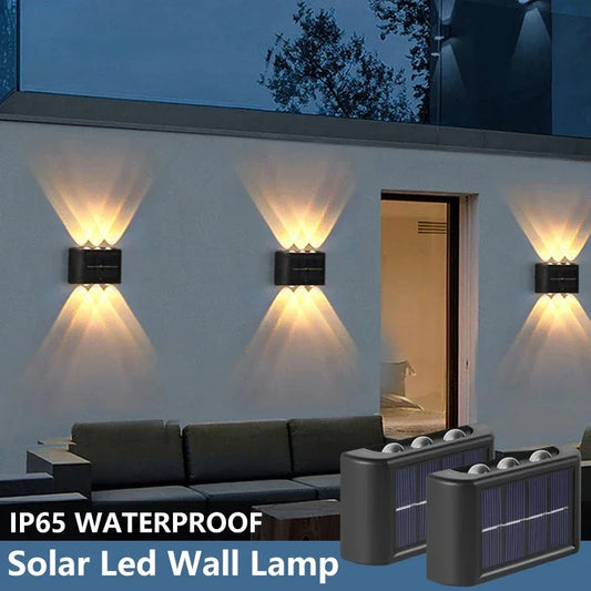Solar Powered Light UP and Down Illuminate Home Garden Yard Decoration Outside Sunlights Waterproof
