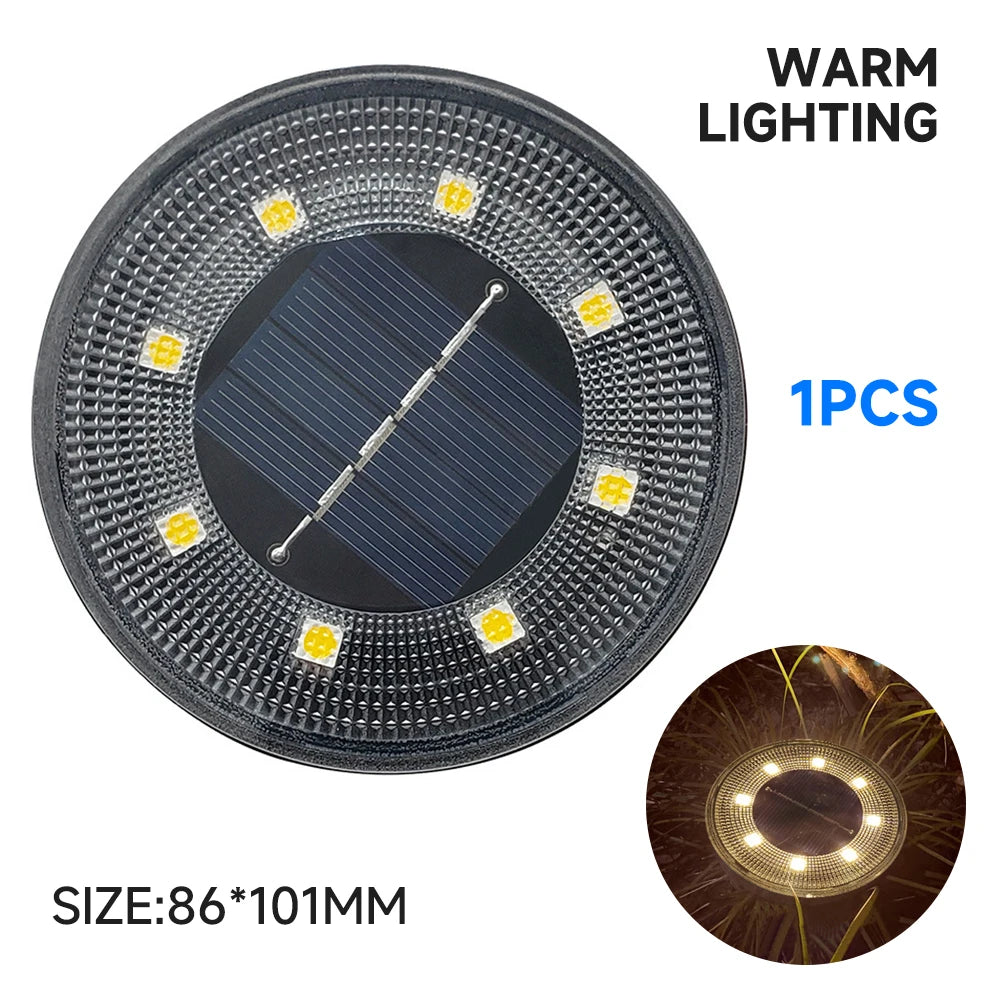 Solar Ground Lights Waterproof for Garden Pathway Yard Deck Camping Decor