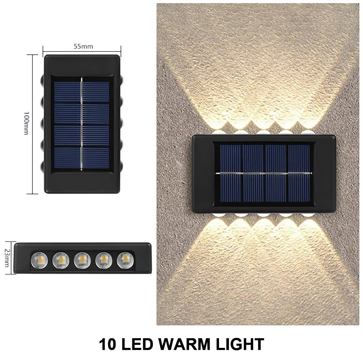 Solar Powered Light UP and Down Illuminate Home Garden Yard Decoration Outside Sunlights Waterproof