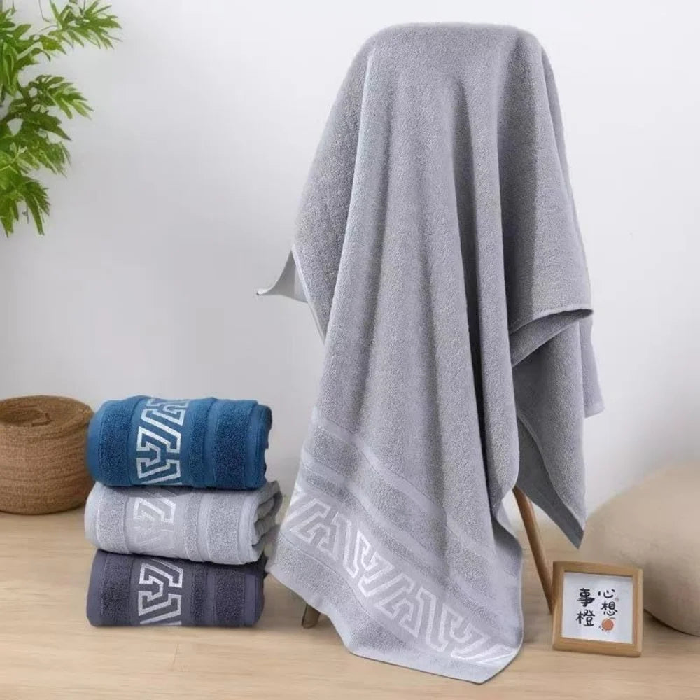 380g Pure Cotton Thick Bath Towel — 70×140 cm, Soft & Absorbent, No Shedding
