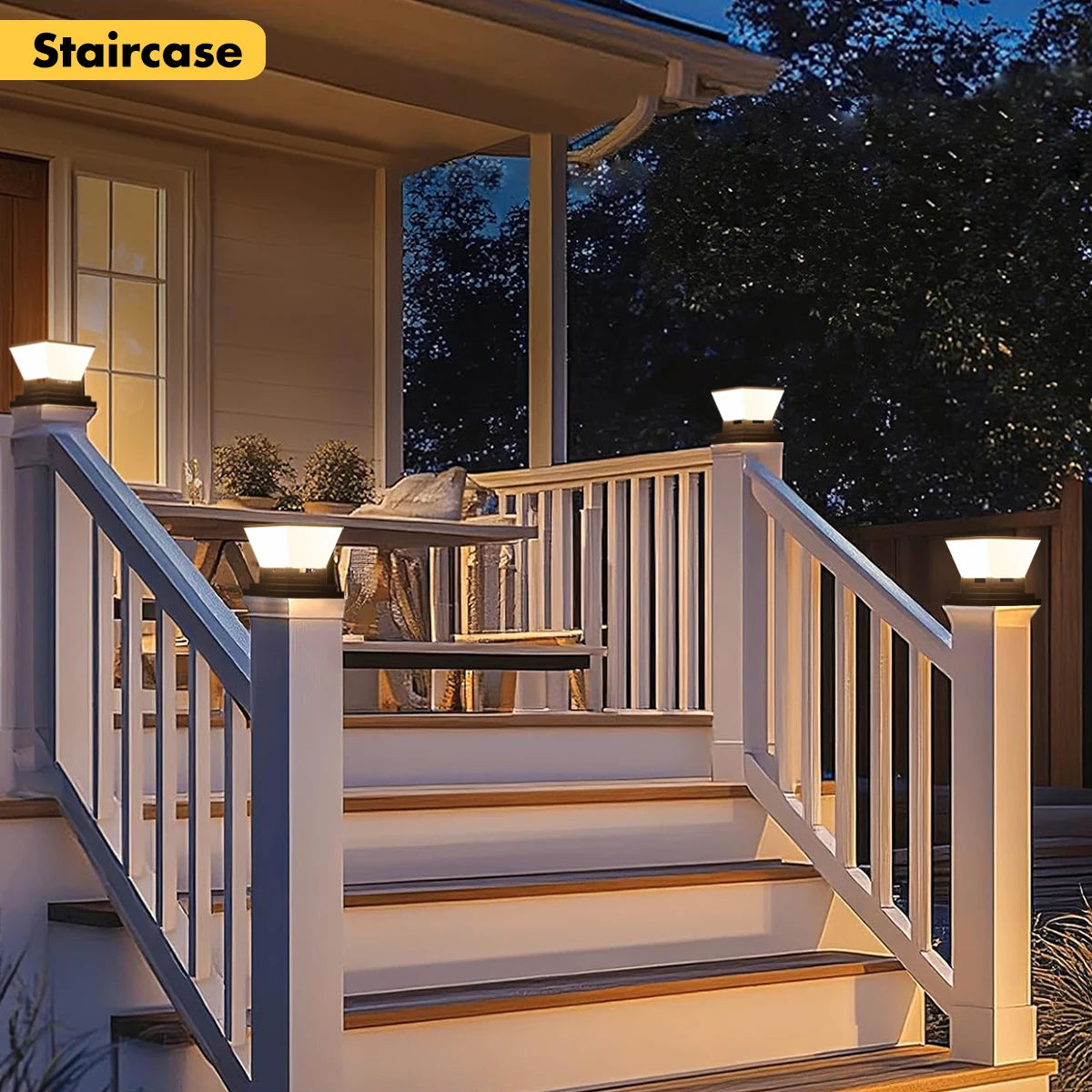 Solar Post Light Auto Dusk to Dawn IP65 Waterproof 3 Color