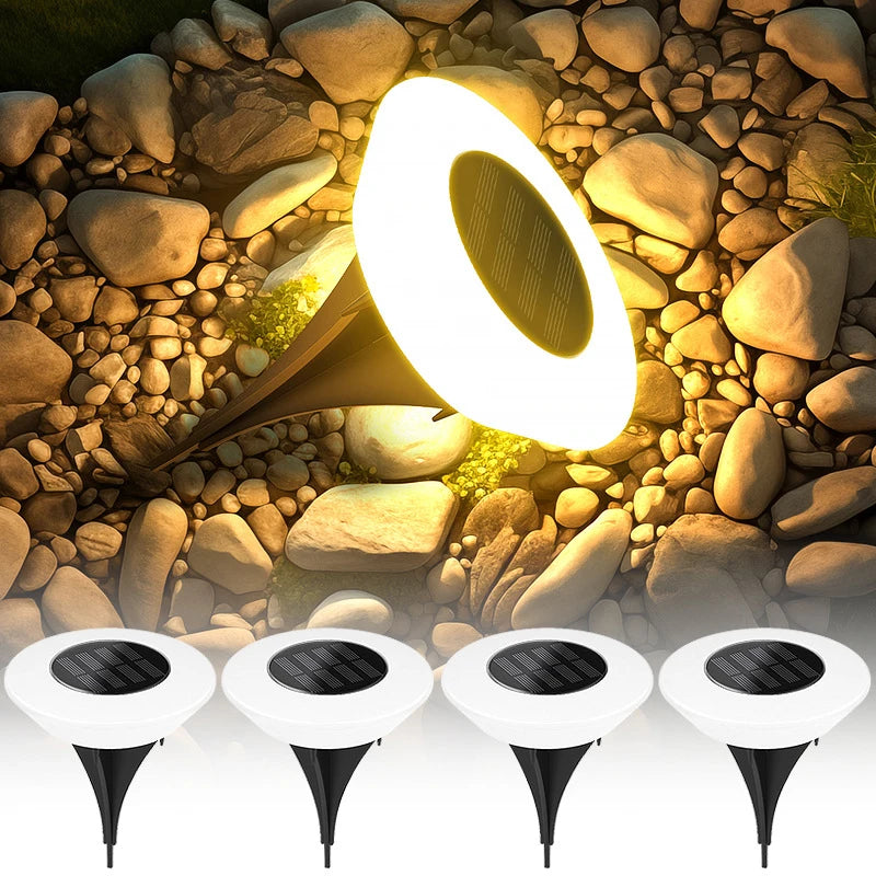 Solar Ground Lights Waterproof for Garden Pathway Yard Deck Camping Decor