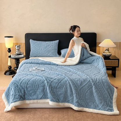 Plush Lamb Fleece Blanket — Four Seasons, Multi-Use, Washable