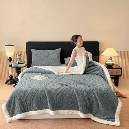 Plush Lamb Fleece Blanket — Four Seasons, Multi-Use, Washable